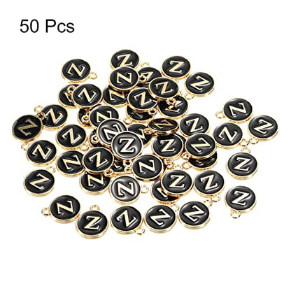 MECCANIXITY Alphabet Letter Charm Double Sided Alphabet Pendant, for Earring Jewelry Making - style: Z