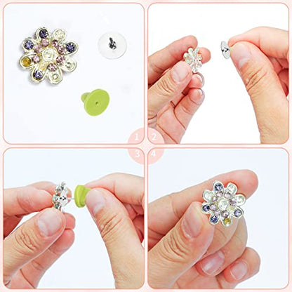 400pcs PVC Rubber Pin Backs Heliltd Butterfly Clutch Pins Tie Tacks Blank Pins for Uniform Badges Backing Holder Clasp Lapel Pin Enamel Pins(200 Sets) - color: green