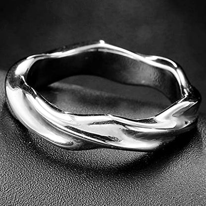 Jude Jewelers 6mm Stainless Steel Simple Plain Twisted Wave Braided Wedding Band Ring - color: Silver