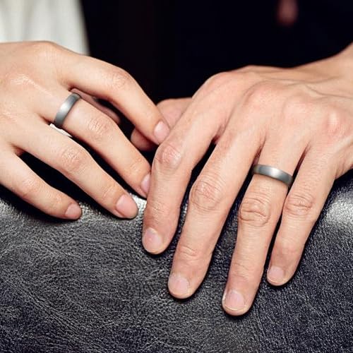 King Will Wedding Band for Men Women, 2/4/6/7/8mm Domed Matte Brushed Tungsten Carbide Rings, Solid/Dual Color Engagement Rings, Comfort Fit - color: Silver&Rose Gold-6mm