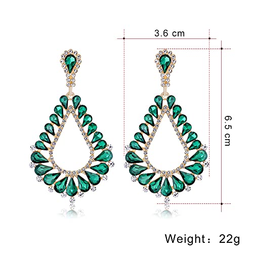 Elegant Crystal Rhinestone Teardrop Chandelier Wedding Bridal Dangle Drop Earrings - style: Style06