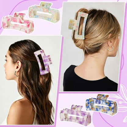 laxizar 4 Pcs Hair Clips 4.1 Inch Claw Cips Floral Hair Accessories - color: floral print 2