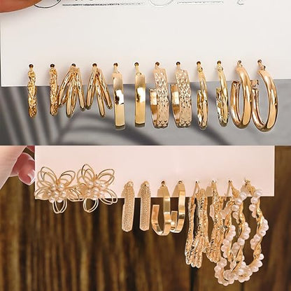 KOSMOS-LI 60 PCS Gold Plated Jewelry Sets with Costume Necklaces, Bracelets, Earrings, Knuckle Rings for Women - color: 49gold