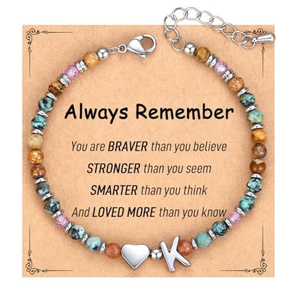 Heart Initial Bracelets for Teen Girls, Teen Girl Gifts Trendy Stuff, Christmas Stocking Stuffers for Kids, Unique Gifts for Teenage Girls on Birthday Graduation - style: K