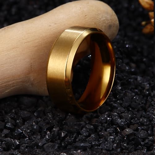 Jstyle 3Pcs Stainless Steel Rings for Mens Wedding Bands Ring Size 6-14 | 8MM Width Band Silver Gold Black Wedding Engagement Promise Ring Jewelry Gift Comfort Fit for Him