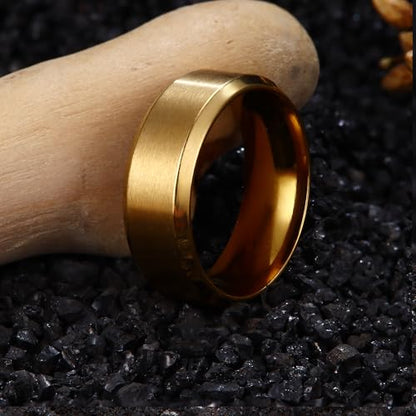 Jstyle 3Pcs Stainless Steel Rings for Mens Wedding Bands Ring Size 6-14 | 8MM Width Band Silver Gold Black Wedding Engagement Promise Ring Jewelry Gift Comfort Fit for Him