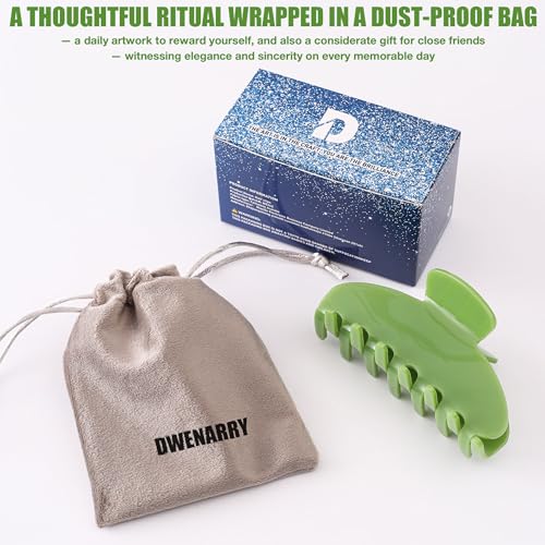 Big Hair Claw Clips for Thick Hair, Nonslip Large Green Hair Clip | Celluloid Butterfly Jaw Clips, Strong Hold for Women，Rounded teeth, no pull，Acetate: 3x tougher，Smooth spring, easy open - color: Green Claw Clip