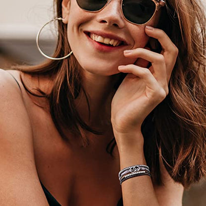Bracelets for Women, Gifts for Mom Her Christmas Gift 2026 Leather Bracelets for Women Birthday Gift for Daughter Inspirational Wrap Bracelet Sister Friend Teen Girl Gift Layered Stocking Stuffers Jewelry - style: Black Leopard