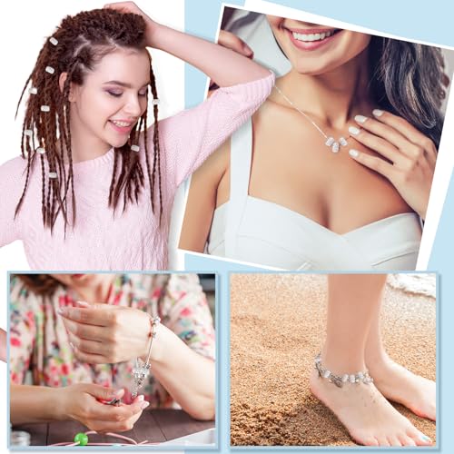 Junkin 120 Pcs Large Hole Beads 11 mm European Crystal Charm Spacer Rhinestone Colorful European Beads for Pens Making Bulk Beadable Pens Jewelry Making Supplies DIY Crafts Bracelet(Clear White) - color: Clear White