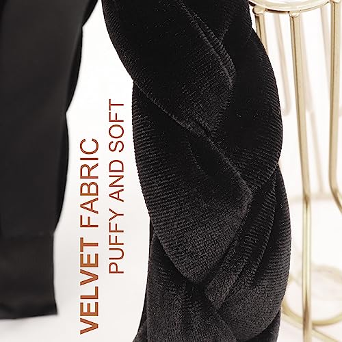 DRESHOW Braided Headbands for Women Velvet Hair Hoop Elastic Criss Cross Hair Bands Accessories - color: 01 Pc Velvet Braided: Black