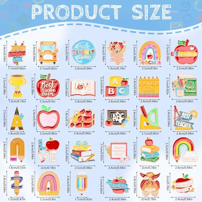 SANNIX 60Pcs Teacher Pins, Appreciation Gifts Enamel Teacher Lapel Pins Back to School Pencil Book Blackboard Pin Badge Appreciation Brooch Pins for Clothes Bags Hats Accessories, 30 Styles - style: Teacher Pins