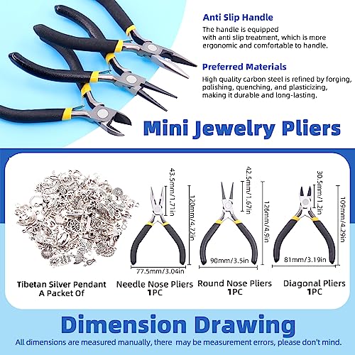 Glarks 1589Pcs Jewelry Making Kit, Jewelry Making Supplies Kit with Jewelry Making Tools, Jewelry Wires, Charms, Jewelry Findings for Jewelry Making, Repair and Beading - size: 1488pcs