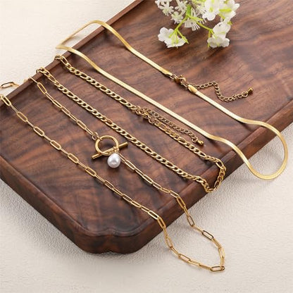 Dainty Pearl Necklace for Women Gold Plated Bridal Wedding Jewelry Trendy Cute Lariat Pearl Pendant Drop Charm Choker Stackable Necklace Gift for Women Mom Sister Daughter - color: E.3pcs