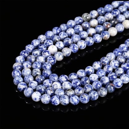 Natural Stone&925 Sterling Silver/18K Gold Anklet,│4MM│9-12 in│, Hand Woven, Adjustable Size - color: Bluepoint Stone