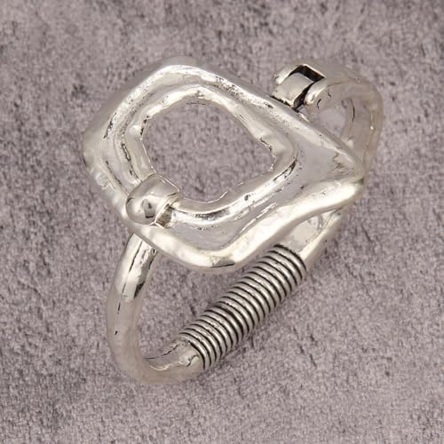 GelConnie Chunky Cuff Bangle Bracelet for Women, Statement Jewelry | Gold and Silver Tone Cuff Bangles with Resin, Crystal and Textured Accents for Party, Vacation and Dressy Looks - style: Bangle 03-Silver