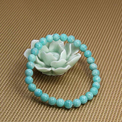 Angelstones Gemstones 6mm Round Beads Healing Crystal Bracelet for women | Natural Gemstone, Handmade Gifts for Women, Healing Crystal Round Beaded Stretch Bracelets, Unisex Jewelry for Women and Men - color: Brazilian Amazonite