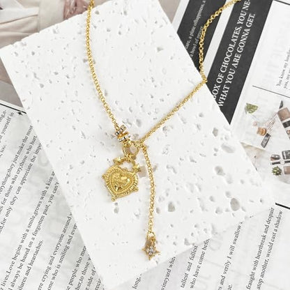 Irregular Heart Necklace for Women Y2k Pink Zircon Pearl Diamond Women's Fashion Pendant Hot Fashion Pink Jewelry for Women - color: Style27