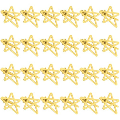 ELANE 24 Pcs Star Snap Hair Clips for Women Girl,Cute Hair Barrettes for Women Fine Thin Hair Accessories DIY - color: Yellow