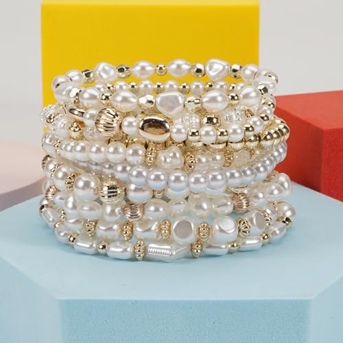 Twinfree Bohemian Cute Fruit Banana Cherry Strawberry Pineapple Mango Polymer Clay Beaded Stackable Stretch Bracelets - color: color 15
