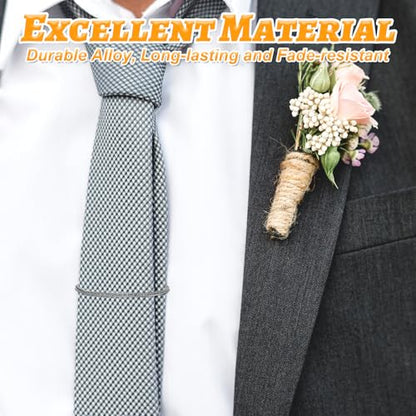 3 Packs Tie Chain Clip Fashion Necktie Chains Mens Suits Neckties Vests Accessories Elegant Tie Pins Tacks with Ring Clasp for Men Trouser Business Wear Wedding (Gold + Silver + Black)