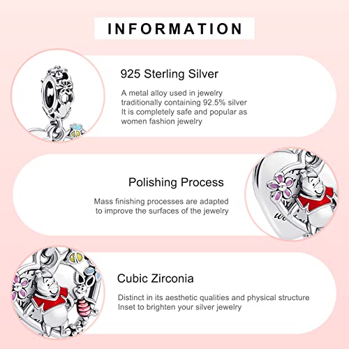 MITSOKU 925 Sterling Silver Charms for Bracelets Necklaces Animal prototype Pendant Safety Chain Dangle Pendants Beads Christmas Day Charms Jewelry Gift for Women - style: Bear and Little Pig Pendant