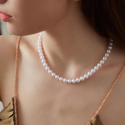 White Genuine Freshwater Cultured Pearl Necklace For Women And Men | Full Sizes from 3mm to 14mm Freshwater Pearls, AAA Grade & Above, A Love Gift Choice For Anniversaries And Birthdays - size: 7-8mm 16in AAAA