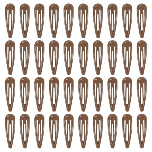 40pcs Snap Hair Clips, 2'' Hair Clip, Non-slip Brown Hairpin Accessories for Women Girls, Metal Barrettes for Styling, Brown - color: 2'' Brown