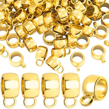 Joez Wonderful Links Bail Beads, Hypoallergenic Alloy Column Spacer Beads - color: 100 Gold