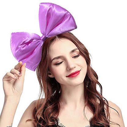 ZTL Women Huge Bow Headband Hairband Hair Hoop Accessories Party Props - color: Purple