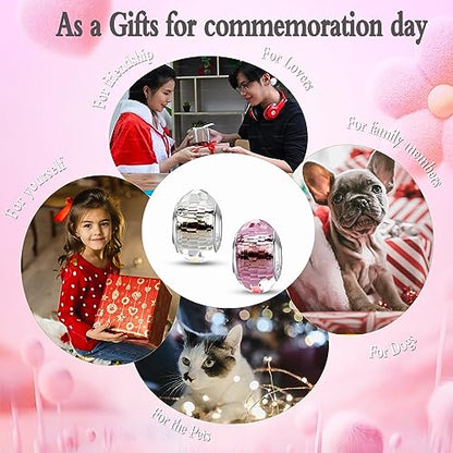 MICOO 925 Sterling Silver Charms for Bracelets,Fashion DIY Dangle Pendants Beads Simulated Birthstone Charms,Birthday Gifts for Women - color: 2 White and Pink Charms