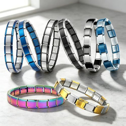 papasgix Italian Charm Bracelets, 9mm Italian Charm Bracelet Links | 9mm Stainless Steel Italian Charms, Detachable Personalized - color: Colorful