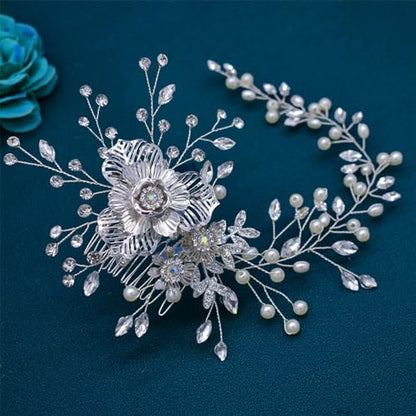 Wedding Hair Pieces for Brides, Rhinestone Bridal Hair Comb | Elegant Wedding Hair Accessories for Bridesmaid, Headwear for Party, Prom or Birthday