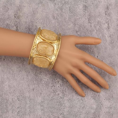 Chunky Bangle Bracelets for Women Cuff Bracelet Thick Gold Bangles Open Wide Arm Cuffs Bracelets Boho Jewelry - style: Cuff Bracelet