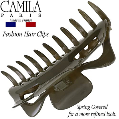 Camila Paris CP3501 French Large Hair Clips for Women Thick Hair for Long Curly Wavy Hair, Girls Hair Claw Clip, Durable Styling Big Claw Clip for Thick Hair, Strong Hold No Slip Grip, Made in France - color: Green 6"