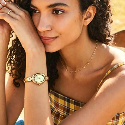 FORSINING Watches for Women, Ladies Quartz Watch Oval Crystal Watch, Japanese Quartz Movement 3ATM Waterproof Fashion Female Wrist Watch Luxury Birthday Gifts - color: White
