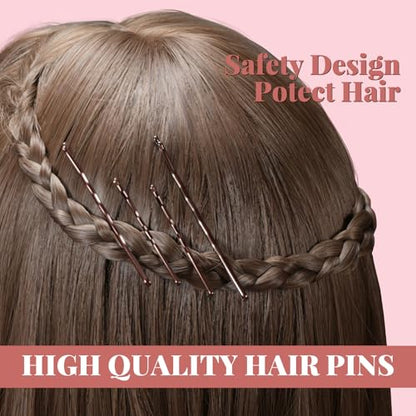 IKOCO 415pcs Bobby Pins Set, U Pins with Hair Ties and Hair Net, Brown | Strong Hold, Snag-Free, No Damage, Smooth Edges, Dance Competition & Ballet Ready, Ideal for Updos, Bun & Daily Styling - color: Brown