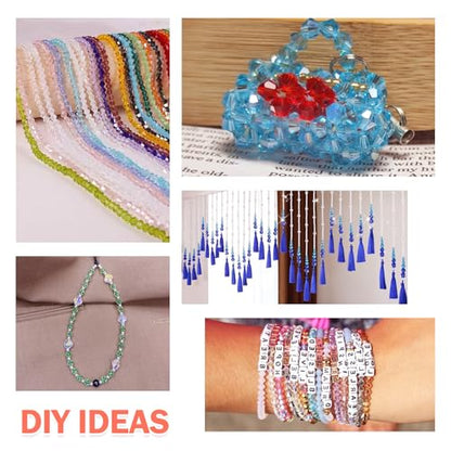 XSEINO 3760 Pieces 6mm Crystal Beads for Jewelry Making, 47 Colors Crystal Acrylic Beads for Bracelets Jewelry Making and DIY Crafts - color: Crystal