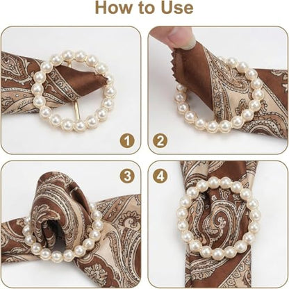 8PCS Scarf Rings Scarf Clip Ring and Slides for the Side of Clothes Corner | Elegant Clothing Shirt Ties for Women Horsebit Scarves Buckle Rings Tightener