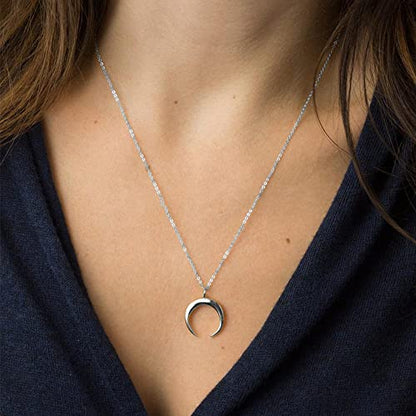 Turandoss Gold Layered Necklaces for Women - 14K Gold Plated Handmade Multilayer Bar Pearls Coin Disc Moon Butterfly Medallion Adjustable Dainty Layered Choker Necklaces for Women Jewelry - style: 3PCS Silver - Chain&Crescent&Bar