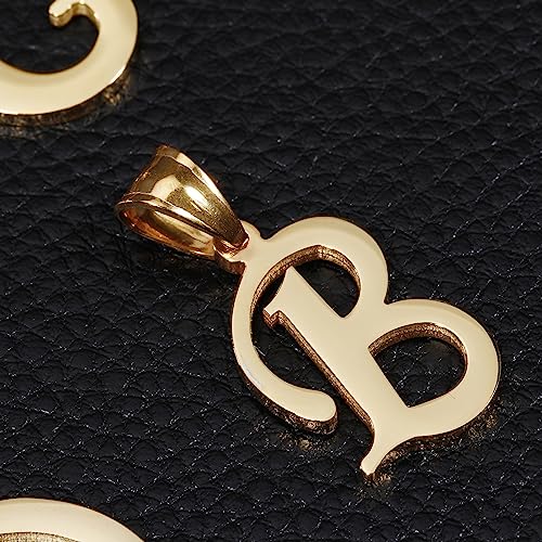 Initial Charms Gold Initial Pendant 14k Gold Letter Charm Name Pendant for Women and Men - style: B