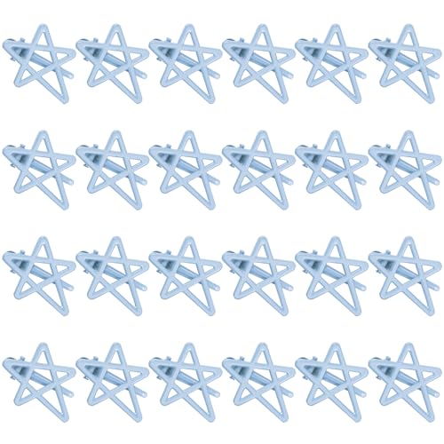 ELANE 24 Pcs Star Snap Hair Clips for Women Girl,Cute Hair Barrettes for Women Fine Thin Hair Accessories DIY - color: Blue