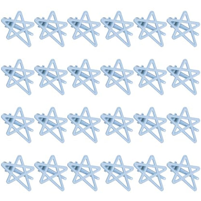 ELANE 24 Pcs Star Snap Hair Clips for Women Girl,Cute Hair Barrettes for Women Fine Thin Hair Accessories DIY - color: Blue