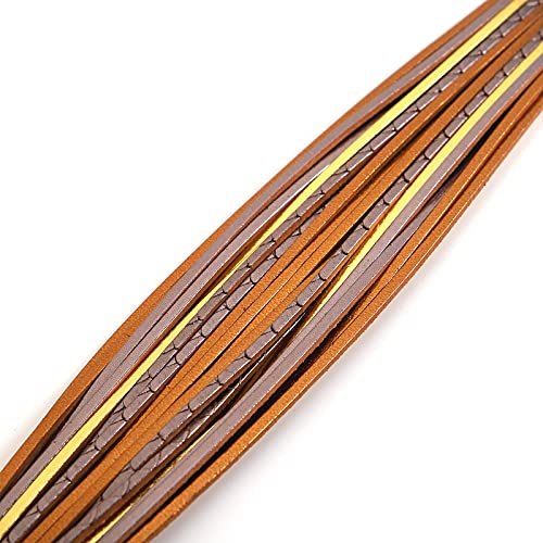 hotoo Leather Wrap Bracelet for Women - color: Champagne Leather Bracelets