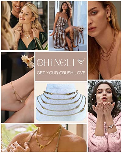 OHINGLT Necklace Extender 10Pcs Chain Extenders for Necklaces Bracelet, 14K Gold Plated Stainless Steel Extension Chain for Women Jewelry Making - color: Necklace Extender 10Pcs Gold