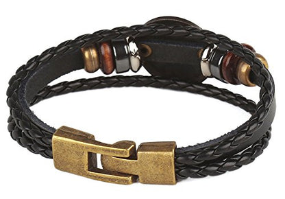 Punk Alloy Leather Bracelet for Constellation Braided Rope Bracelet Bangle - style: Aries