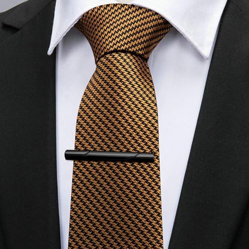 Tie Clip for Men Silver Black Gold Tone Tie Bar for Regular Ties Classic Tie Clasps Wedding Business Clip