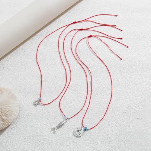 Fish Necklace for Women Handmade Beaded Y Pendant Necklace Colorful Summer Beach Boho Layering Choker Necklaces - color: Silve