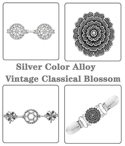 3 Styles Vintage Shirts Dresses Shawl Clips for Women Girls Retro Cardigan Collar Clips Brooch for Clothing - style: Style 3
