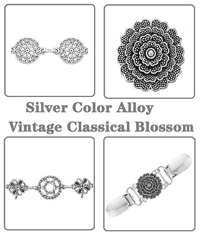 3 Styles Vintage Shirts Dresses Shawl Clips for Women Girls Retro Cardigan Collar Clips Brooch for Clothing - style: Style 3