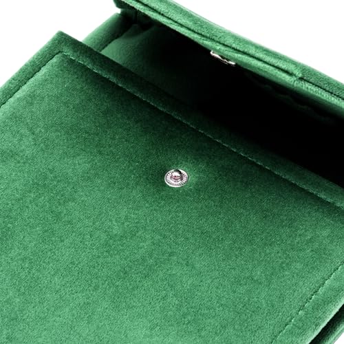 Velvet Necklace Jewelry Travel Folder Storage Display Case (Green) - color: Green